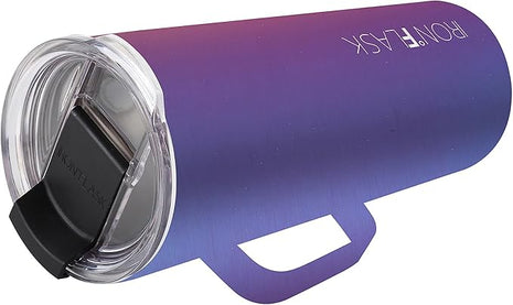 IRON °FLASK Grip Novelty Coffee Mug - Leak Proof, Vacuum Insulated Stainless Steel Bottle, Double Walled, Thermo Travel, Hot Cold, Water Metal Canteen - Aurora, 24 Oz - Classic Bottom