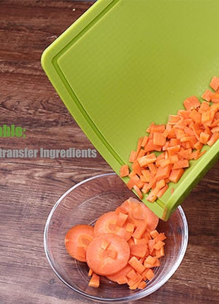 Liflicon Silicone Thick Cutting Boards Mats Set of 3 Foldable & Flexible Design Juice Grooves Easy Grip Handle Dishwasher Safe for Kitchen,BPA free Silicone Cutting Board-Green