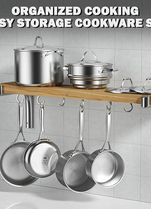 Cooks Standard Stainless Steel Kitchen Cookware Sets 10-Piece, Multi-Ply Full Clad Pots and Pans Cooking Set with Stay-Cool Handles, Dishwasher Safe, Oven Safe 500°F, Silver