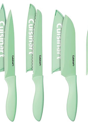 Cuisinart 12-Piece Kitchen Knife Set, Advantage Color Collection with Blade Guards, Pistachio