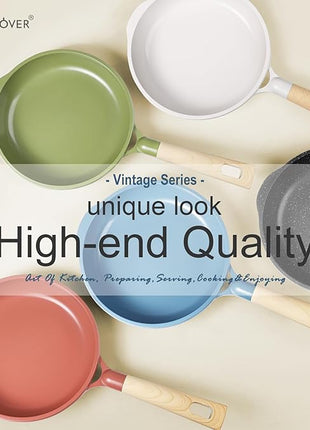 COOKLOVER Nonstick Frying Pan 100% PFOA Free Cookware Induction Skillet Stir Fry Pan (Gray, 7.9 inch)