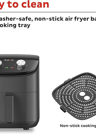 Instant Pot Essentials 4QT Air Fryer with EvenCrisp Technology that Crisps and Reheats, Easily Adjust Time & Temperature For Quick Meals, 100+ In-App Recipes, from the Makers of Instant Pot, Black