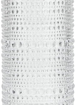 Fortessa Jupiter Beaded Hobnail Glass, 11 Ounce Collins/High Ball (Set of 6), Gold Rim Clear