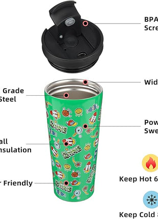 BJPKPK 22oz Stainless Steel Insulated Tumbler With lid And Straw Travel Coffee Thermal Tumblers Cup For Women And Men,Game