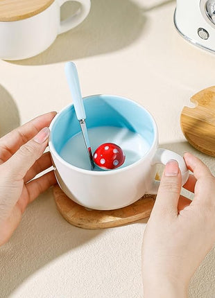 BigNoseDeer Mushroom Mug Cute mugs with 3D Mushroom Inside Ceramic Coffee Mugs Cute Gifts Birthday Gifts Gifts for Women 13oz