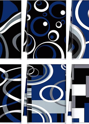 Boyiee Set of 6 Black Gray Blue Kitchen Towels Modern Geometric Dish Hand Towels 24 x 16 Inches Gifts Decorative Tea Cloth Gifts for Farmhouse Kitchen Bathroom Decorations