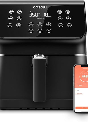 COSORI Air Fryer Pro Smart 5.8QT that Roast, Bake, 3-Way Control, 12-IN-1 Customizable Functions, Online Recipes, Detachable Basket, Works with Alexa & Google Assistant