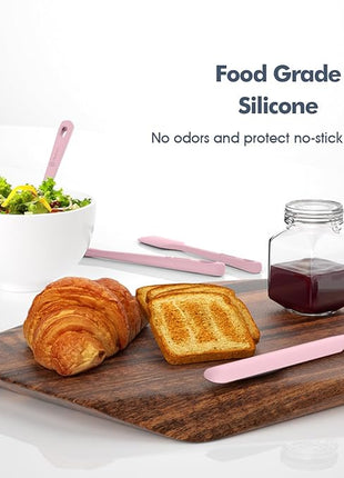 5 Pieces Silicone Spatula Set, Food Grade Rubber Spatula, Upgrade Strong Handle with Ergonomic Grip, Heat Resistant Up to 600°F for Nonstick Cookware, Cooking Candy Series