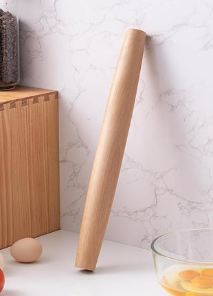 AISOSO French Rolling Pin, 15.75 Inches Wood Rolling Pins for Baking, Extra Long Classic Wooden Dough Roller for Fondant Pizza Pie Crust Cookie Pastry, Kitchen Baking Essentials, Light Yellow