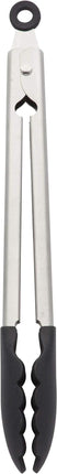 KitchenAid Silicone Tipped Stainless Steel Tongs, 12 Inch, Black