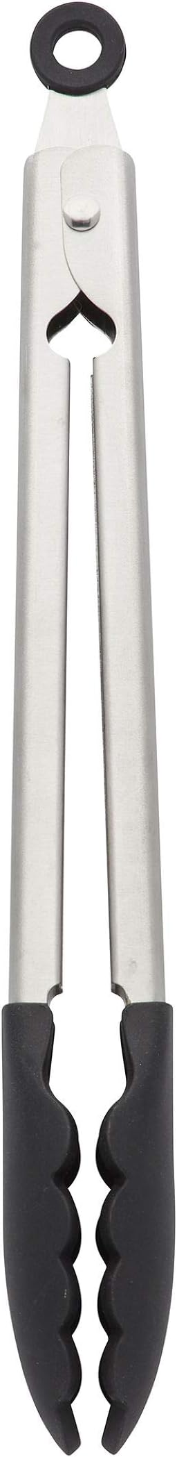 KitchenAid Silicone Tipped Stainless Steel Tongs, 12 Inch, Black