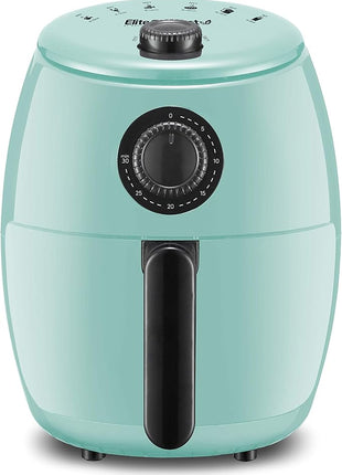 Elite Gourmet EAF-0201BL Personal Compact Space Saving Electric Hot Air Fryer Oil-Less Healthy Cooker, Timer & Temperature Controls, 1000W, 2.1 Quart, Mint