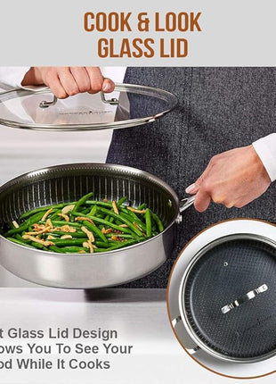 Copper Chef Titan Fry, 9.5 inch with 8 inch Pan, stainless-steel