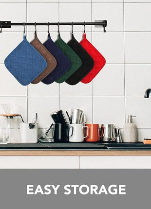 Joyhalo 4 Pack Pot Holders for Kitchen,Cotton Oven Holder with Great Heat Resistance,Non Slip Hot Pads for Kitchen Clearance,Spice