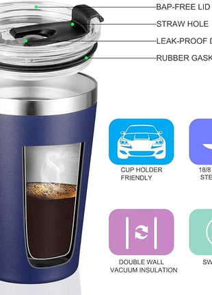VEGOND 12oz Tumbler Stainless Steel Tumbler bulk Vacuum Insulated Double Wall Travel Tumbler with Lid and Straw Reusable Tumbler, Navy blue 12 Pack