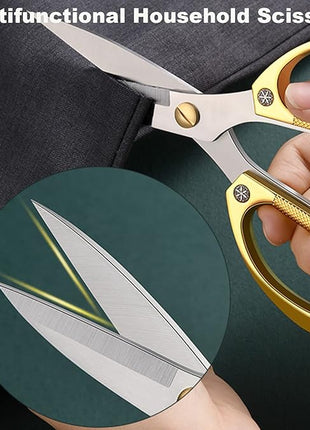 Stainless Steel Heavy Duty Kitchen Scissors - 2 Pack Multipurpose Food Scissors, Poultry & Meat Shears