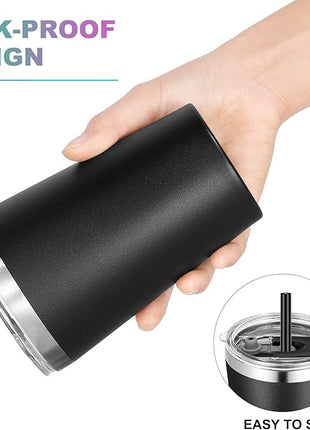 VEGOND 12oz Tumbler Stainless Steel Tumbler bulk Vacuum Insulated Double Wall Travel Tumbler with Lid and Straw Reusable Tumbler, Black 6 Pack