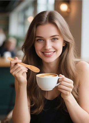 HANSGO Small Wooden Spoons, 6PCS Wooden Spoons for Eating Honey Coffee Tea Jam Bath Salts, 6 Inches