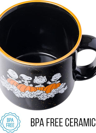 Silver Buffalo Peanuts Halloween Costumes Featuring Charlie Brown, Snoopy, Woodstock, Lucy, and Linus Ceramic Camper Mug, 20 Ounces