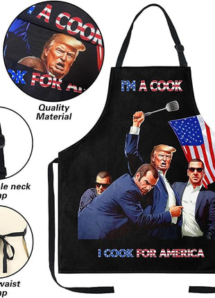 Funny Men Cooking Grilling Aprons Belly BBQ Funny Gag Gifts for Christmas, White Elephant Gift Exchange (Black, One Size)