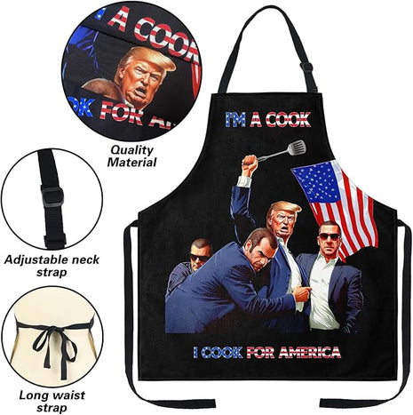 Funny Men Cooking Grilling Aprons Belly BBQ Funny Gag Gifts for Christmas, White Elephant Gift Exchange (Black, One Size)