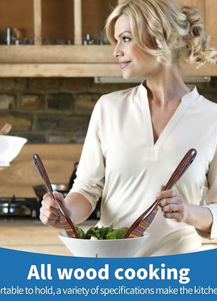 Pakkawood Spurtle Set, Gudamaye 5 Pcs Pakkawood Kitchen Utensils, Wooden Spoons for Cooking, Wooden Utensils for Cooking, Spurtles Kitchen Tools As Seen On Tv, Camping Cookware, Halloween Decorations