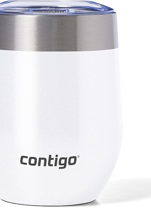 Contigo River North Stainless Steel Wine Tumbler with Spill-Proof Lid, Leak-Proof 12oz Reusable Wine Glass, Dishwasher Safe & Keeps Drinks Hot or Cold for Hours, Sunbeam Gold