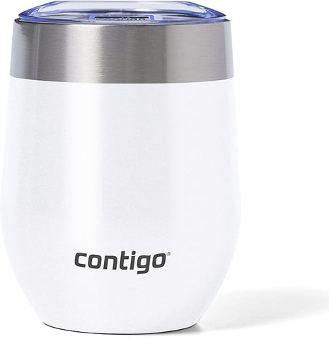 Contigo River North Stainless Steel Wine Tumbler with Spill-Proof Lid, Leak-Proof 12oz Reusable Wine Glass, Dishwasher Safe & Keeps Drinks Hot or Cold for Hours, Sunbeam Gold