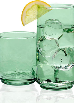 Anchor Hocking Fern Green Brockhill Drinking Glasses (16-Pieces, 12-ounce and 18-ounce, dishwasher safe)