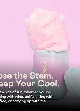 Corkcicle Stemless Wine Tumbler - Keeps Drinks Cold for 6 Hours - Triple-Insulated Stainless Steel - Non-Slip Base - Summer Drinkware Gift - Keeps Drinks Ice Cold - 12 oz - Rainbow Unicorn