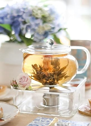 Teabloom Kyoto 2-in-1 Tea Kettle and Tea Maker – Glass Teapot with Removable Loose Tea Infuser – Tea Connoisseur's Choice