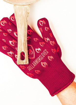 Grill Armor Oven Gloves – 932°F Heat, Fire & Cut Resistant Mitts for BBQ, Grill, Cooking, Grilling, Baking, Smoker & Fire Pit