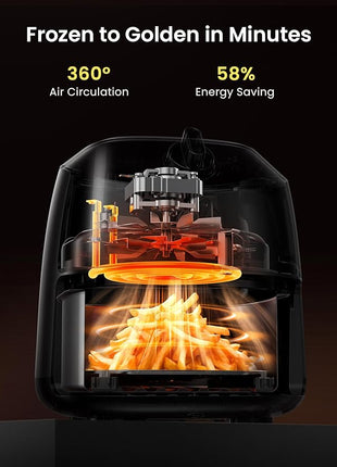 COMFEE' Compact 2.1 Quart Air Fryer with 12 Menu Options, Adjustable Timer & Temperature Control 180-400 degrees F, Dishwasher-Safe Nonstick Fry Basket