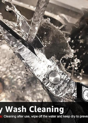 ONEBOM Kitchen Scissors 2 Pack, Heavy Duty All Purpose Shears for Cutting Meat, Fish, Poultry, Dishwasher Safe, Stainless Steel with Blade Kitchen Salad Scissors (Black)