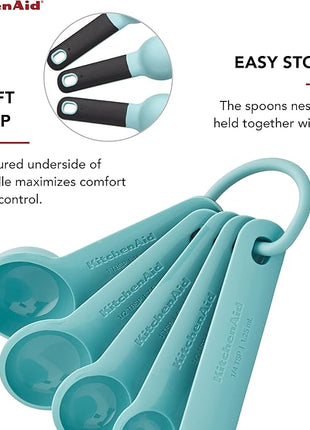 KitchenAid Measuring Spoons, Set Of 5, Aqua Sky