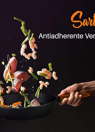 NutriChef 10" & 12" Pre-Seasoned Cast Iron Pans - Durable Nonstick Skillets, Cool-Touch Silicone Handle, For Oven, Grill & All Stovetops