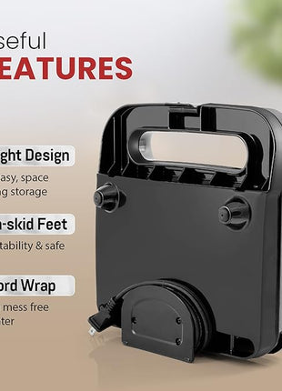 Elite Gourmet ESM2207XSS Sandwich Panini Maker Grilled Cheese, Machine Tuna Melt Omelets Non-stick Cooking Surface, 2 Slice, 750 Watts, Stainless Steel