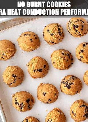 Baking Sheet Cookie Sheet Set of 2, Umite Chef Stainless Steel Baking Pans Tray Professional 18 inch, Non Toxic & Healthy, Mirror Finish & Rust Free, Easy Clean & Dishwasher Safe