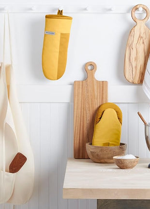 KitchenAid Beacon Two-Tone Non-Slip Oven Mitt Set, Majestic Yellow, 5.75"x13", 2 Piece