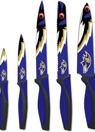 The Sports Vault NFL Baltimore Ravens 5-Piece Kitchen Knife Set