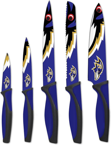 The Sports Vault NFL Baltimore Ravens 5-Piece Kitchen Knife Set