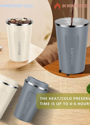 CS COSDDI 12 oz Stainless Steel Vacuum Insulated Tumbler - Coffee Travel Mug Spill Proof with Lid - Coffee Cups for Keep Hot/Ice Coffee,Tea and Beer