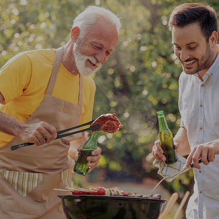 HOTEC Kitchen Tweezers Tongs Stainless Steel Professional Chef Tweezers, Set of 2-12inch Extra-Long Food Tongs for Cooking,Grill and Baking