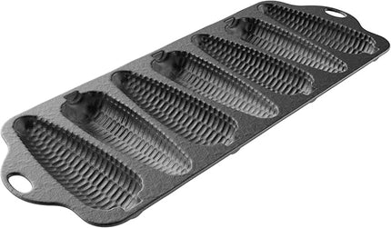 Cast Iron Cornbread Pan-Pre-Seasoned Bakeware with 7 Corncob Sticks-Compatible with Oven, Stovetop, Induction, Grill, and Campfires by Classic Cuisine,