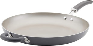 Rachael Ray Create Delicious Nonstick Fry Pan/Skillet with Helper Handle, 14.5 Inch, Gray Shimmer
