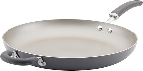 Rachael Ray Create Delicious Nonstick Fry Pan/Skillet with Helper Handle, 14.5 Inch, Gray Shimmer