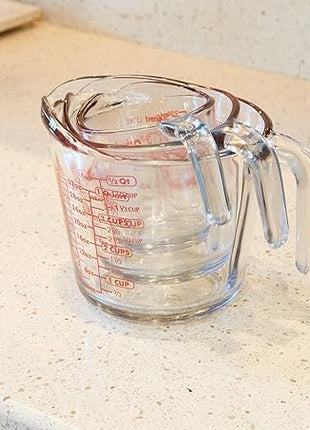 Anchor Hocking Glass Measuring Cups, 3 Piece Set (1 Cup, 2 Cup, 4 Cup liquid measuring cups)