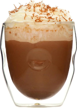 Moderna Artisan Series Double Wall 8 oz Beverage Glasses - Set of 8 Drinking Glasses