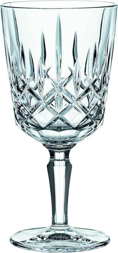 Nachtmann Noblesse 12 Oz. All Purpose Glasses, Set of 4 – 7.4" Crystal Drinkware with Elegant Cut Design, Modern Barware Glasses for Wine, Cocktails & Water, Lead-Free – Stylish Bar & Dining Set