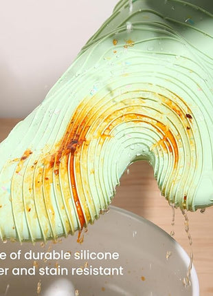 4 Pieces Oven Mitts and Pot Holders of Macaron Color Thickened Non-Slip Silicone Kitchen Gloves, Heat Resistant up to 500F, Essential for Kitchen Baking(makal-lv)